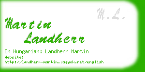 martin landherr business card